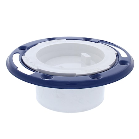 Jones Stephens 3in. x 4in. PVC Closet Flange with Metal Ring and Knockout C52340